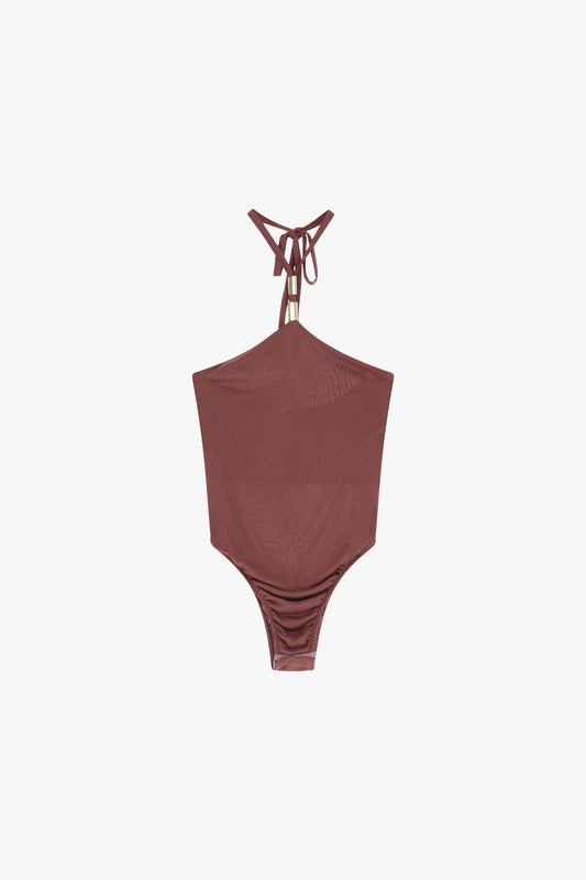Body con scollo all’americana e dettaglio anello