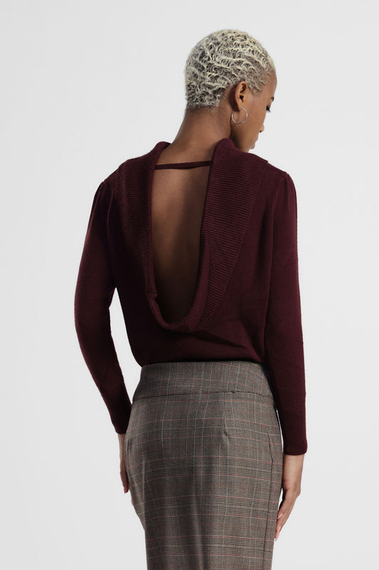 Maglione scollo posteriore collo ampio