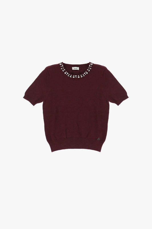 Sweater a maniche corte con dettaglio