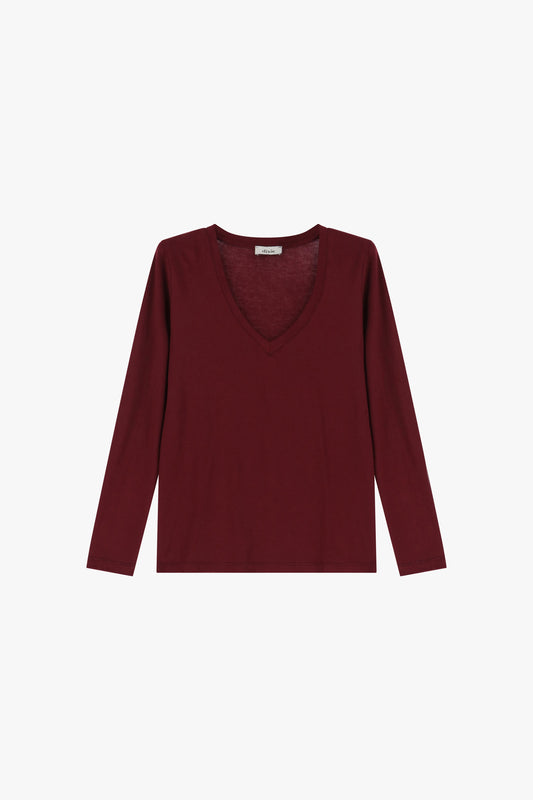 Maglia con scollo a v e maniche lunghe