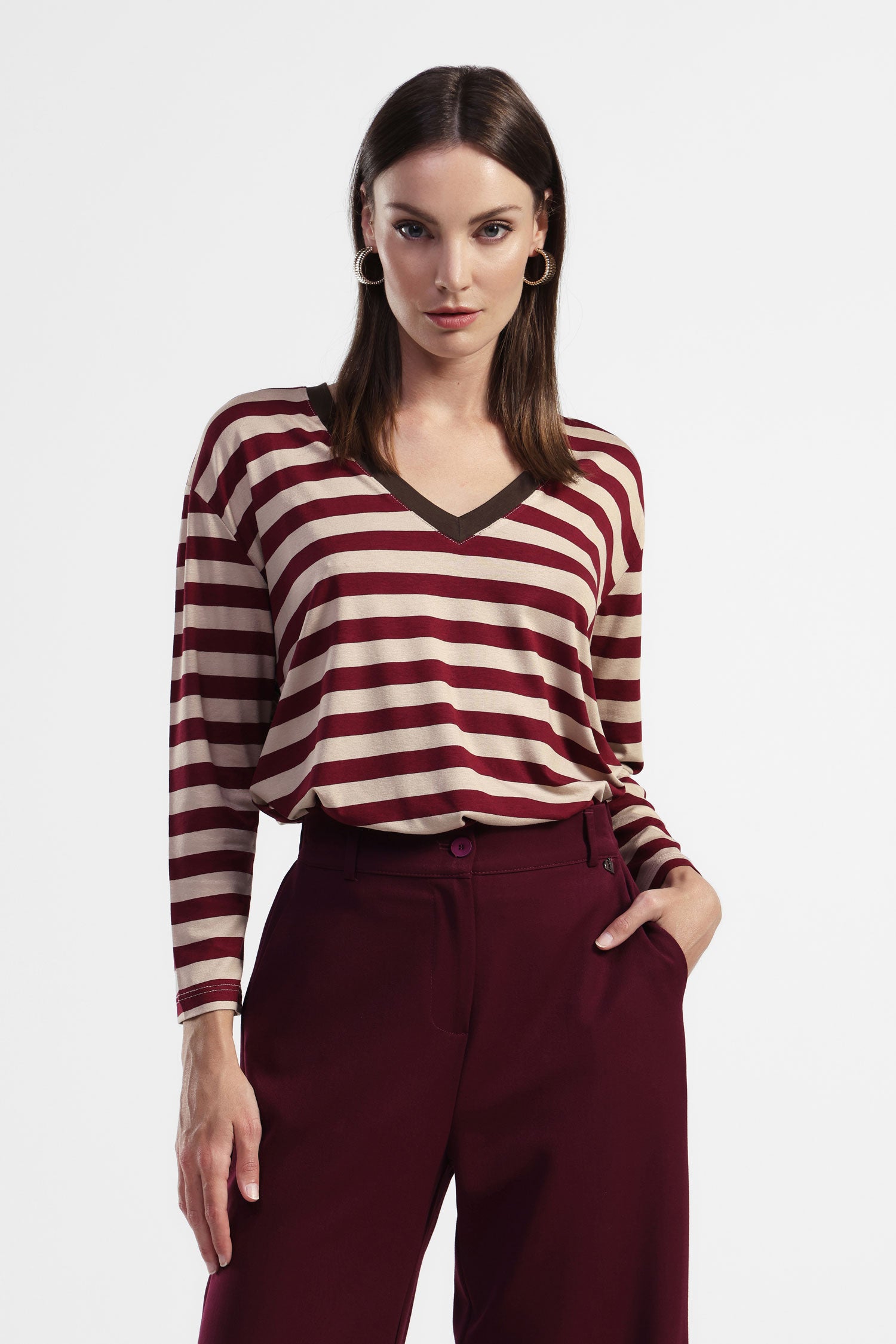 Maglia a maniche lunghe a righe