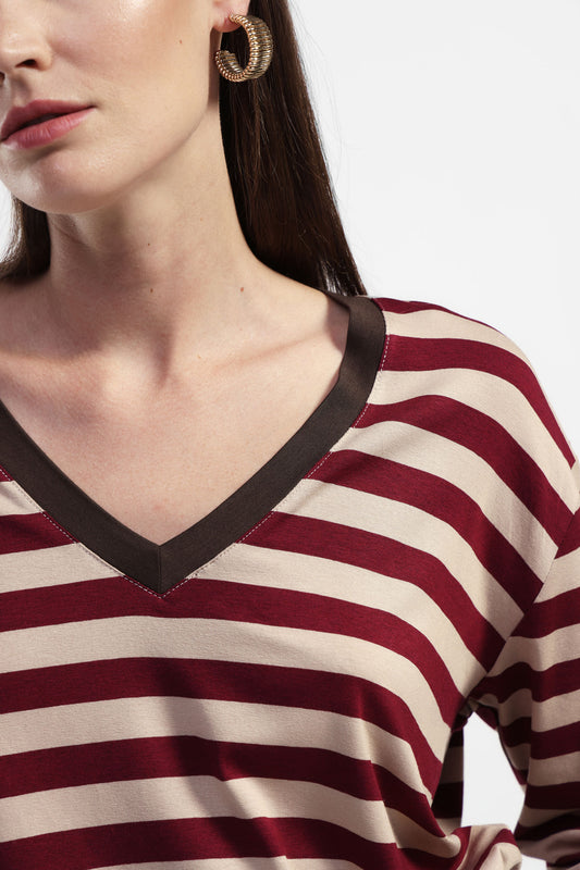 Maglia a maniche lunghe a righe