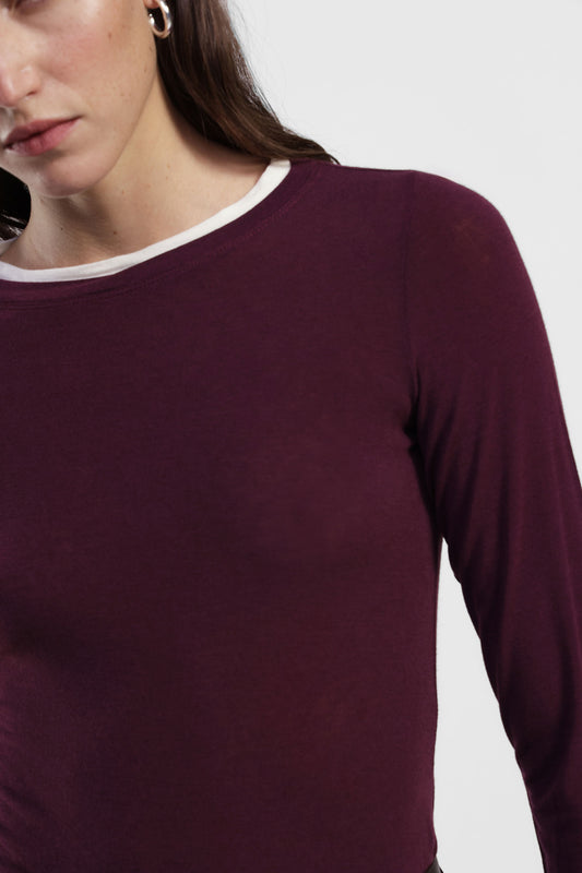 T-shirt manica lunga leggermente velata