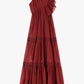 Vestito lungo con dettagli a balze