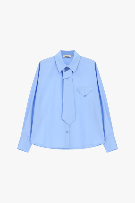Camicia over con cravatta removibile e taschino