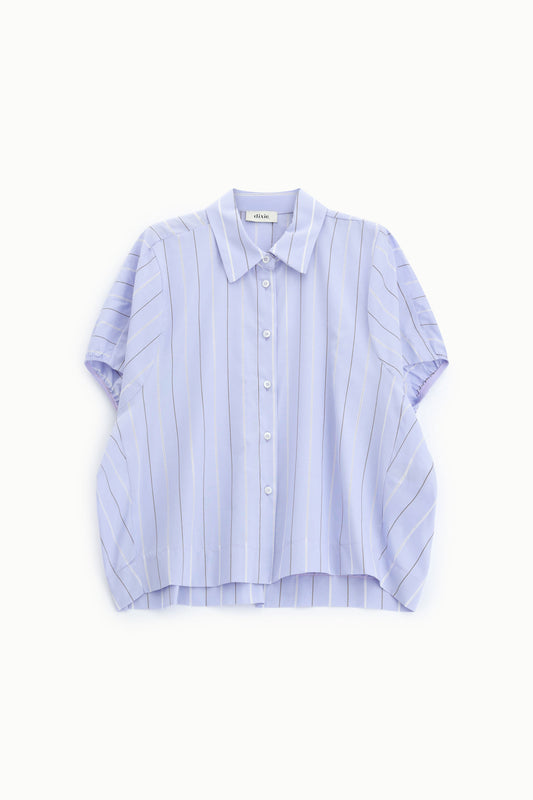 Shirt a righe con collo classico e maniche corte