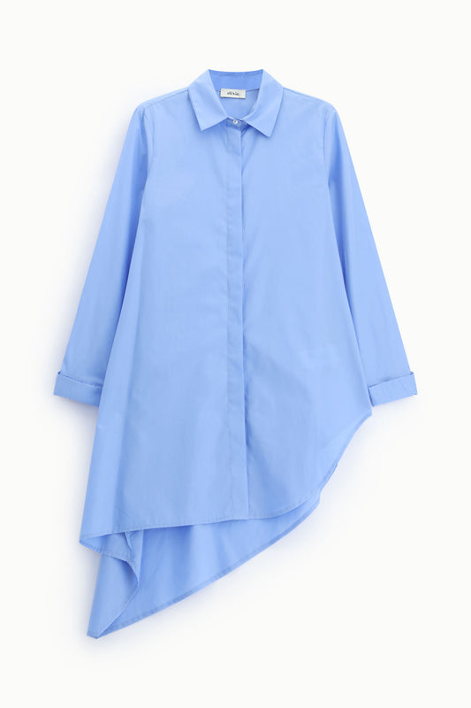 Camicia asimmetrica con colletto classico e maniche lunghe