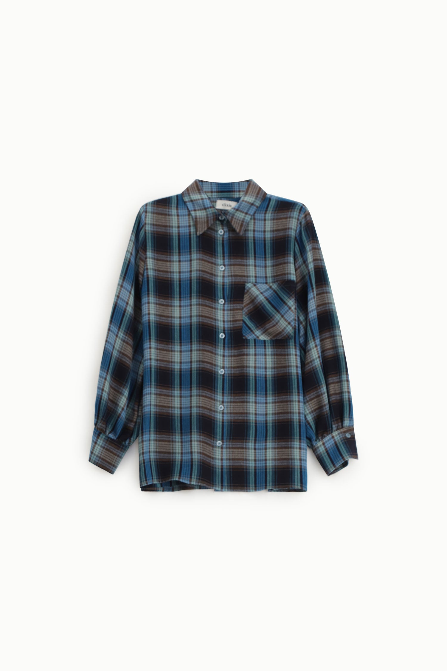 Camicia a quadri con tasca sul petto e bottoni