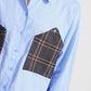 Camicia con maxi tasche a contrasto e taglio dritto