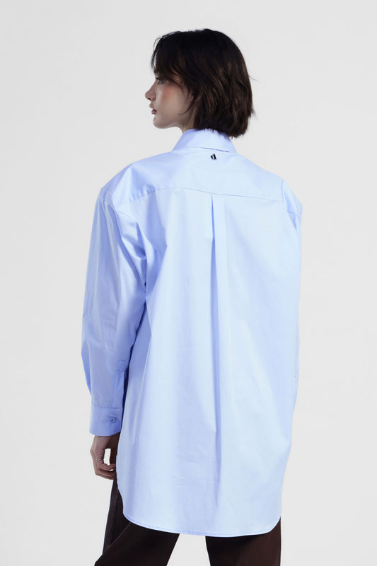 Camicia over, collo classico, taschino davanti