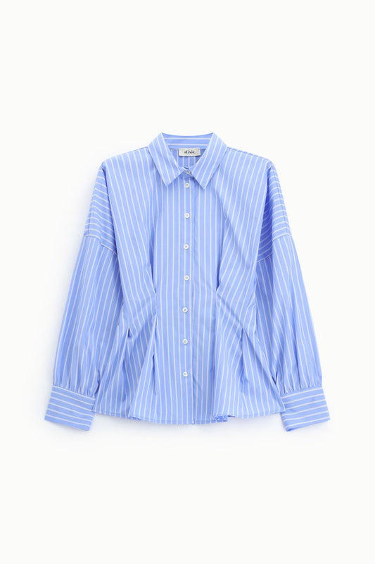 Camicia a righe con pince e maniche ampie