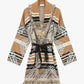 Cardigan con frange e cintura