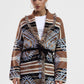 Cardigan con frange e cintura