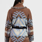 Cardigan con frange e cintura