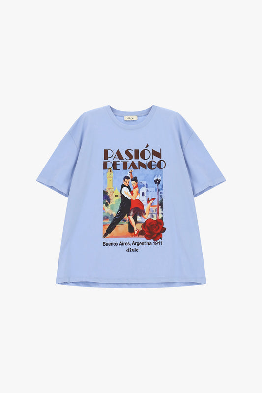 T-shirt maniche corte stampa tango grafica