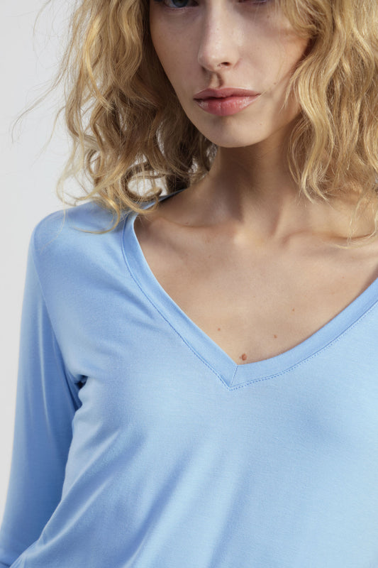 T-shirt manica lunga scollo a v regular-fit