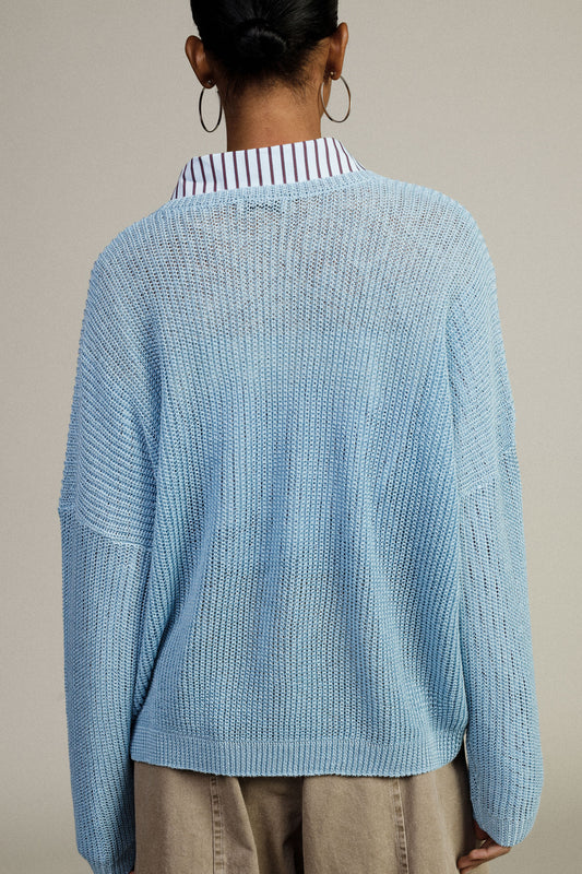 Maglione girocollo a maglia larga vestibilità rilassata