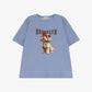 T-shirt girocollo stampa brooklyn e cane