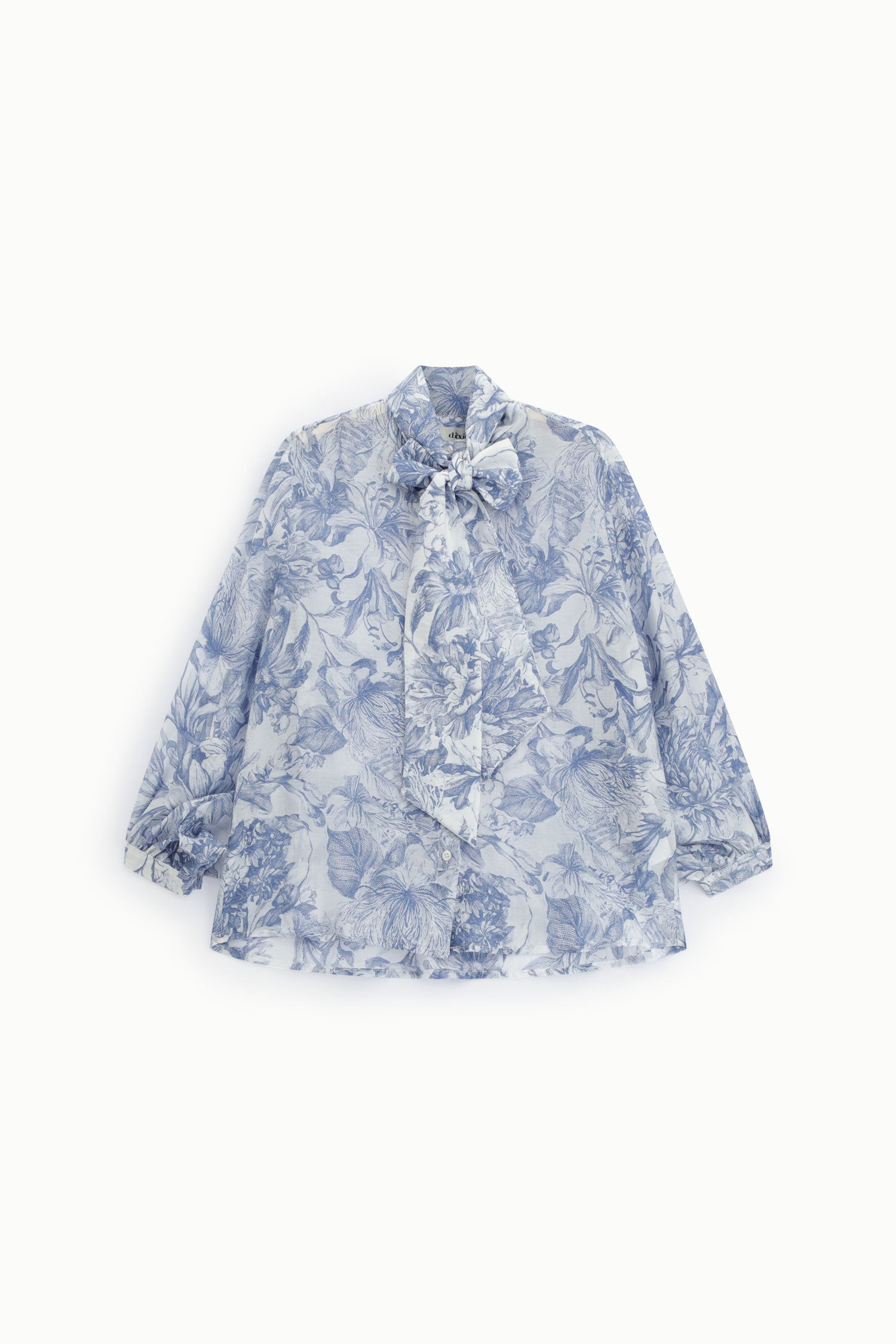 Camicia con fiocco e stampa floreale