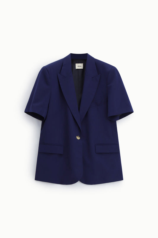 Blazer monopetto maniche corte con tasche a patta