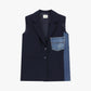 Gilet con tasche colorblock