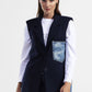 Gilet con tasche colorblock