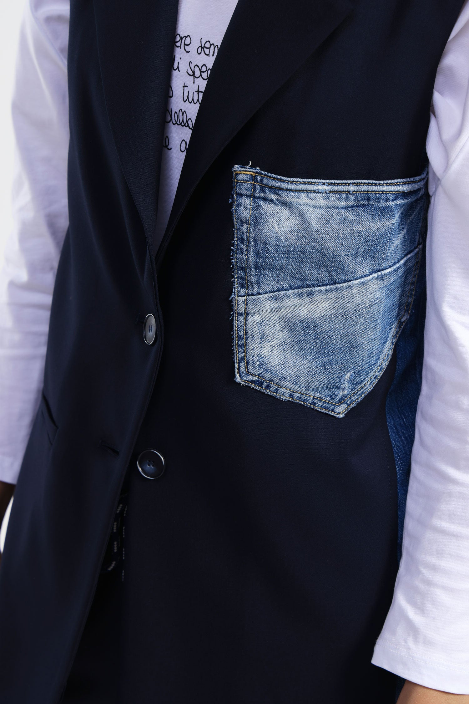 Gilet con tasche colorblock