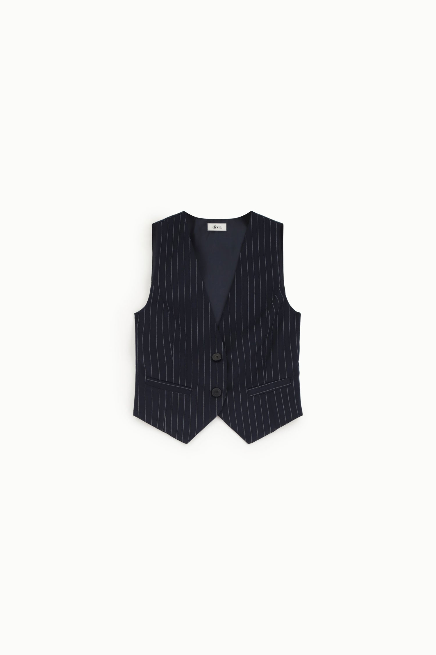 Gilet con bottoni e motivo gessato sottile