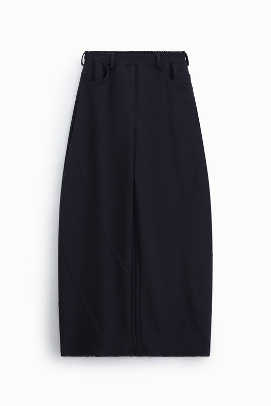 Pantaloni palazzo con elastico in vita e tasche