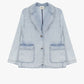 Blazer di jeans con bottoni e tasche