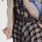 Gilet senza maniche in denim con dettagli in pelliccia