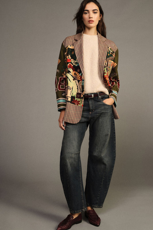 Jeans balloon fit vita alta dettagli vintage