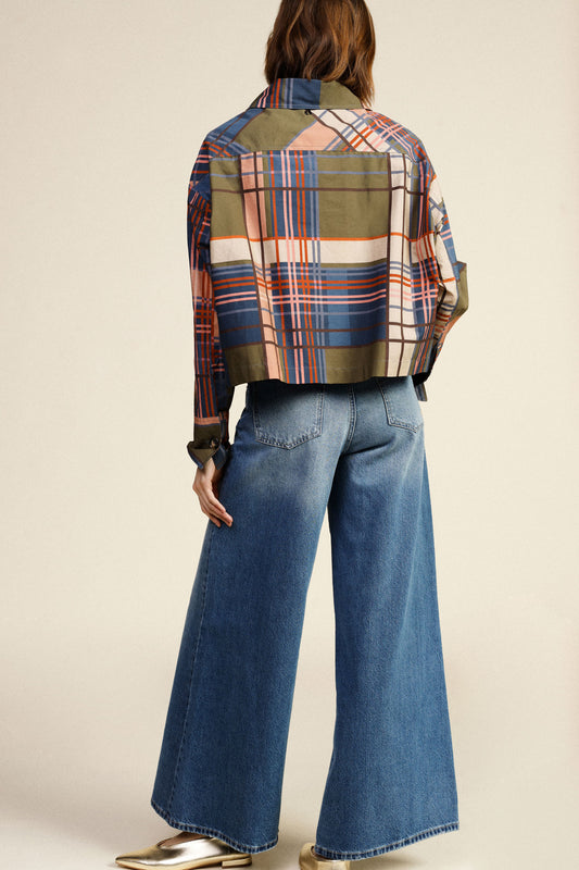 Jeans a gamba ampia vita alta con cinque tasche
