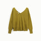 Maglione scollo a v con bottoni sul retro