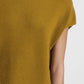 Maglione smanicato girocollo bordi a costine
