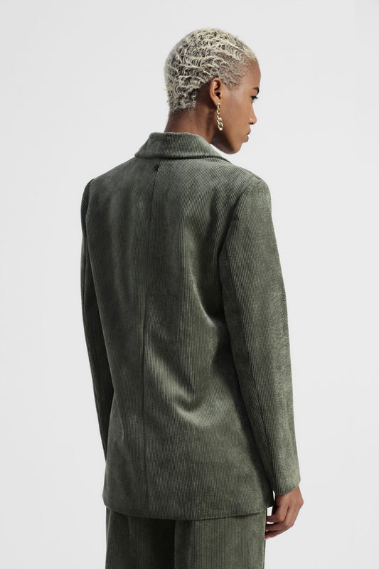 Blazer doppiopetto velluto coste tasche frontali