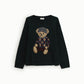 Maglione girocollo con motivo orsetto stampato