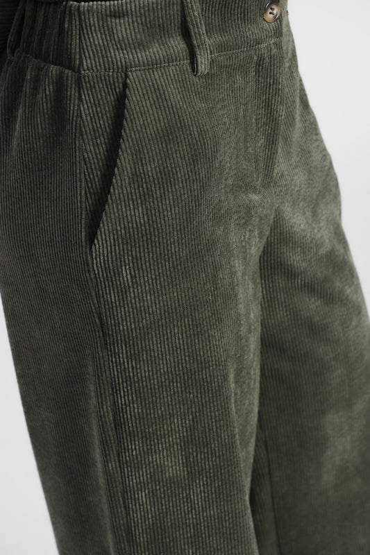 Pantaloni gamba dritta velluto a coste