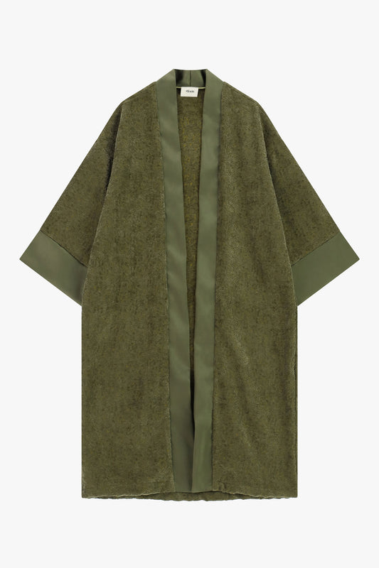 Cappotto duster con bordo liscio e maniche ampie