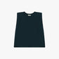 Top smanicato con spalle strutturate girocollo