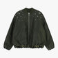 Bomber jacket con perle applicate e fondo arricciato