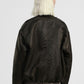 Bomber jacket con perle applicate e fondo arricciato