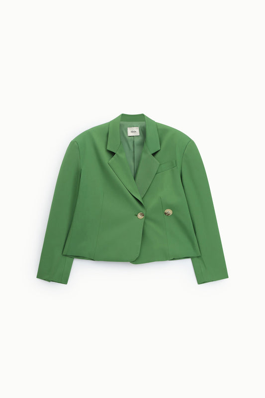 Blazer corto con bottoni dorati frontali