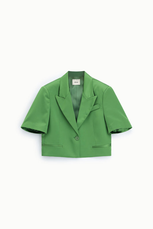 Blazer corto monopetto con maniche corte