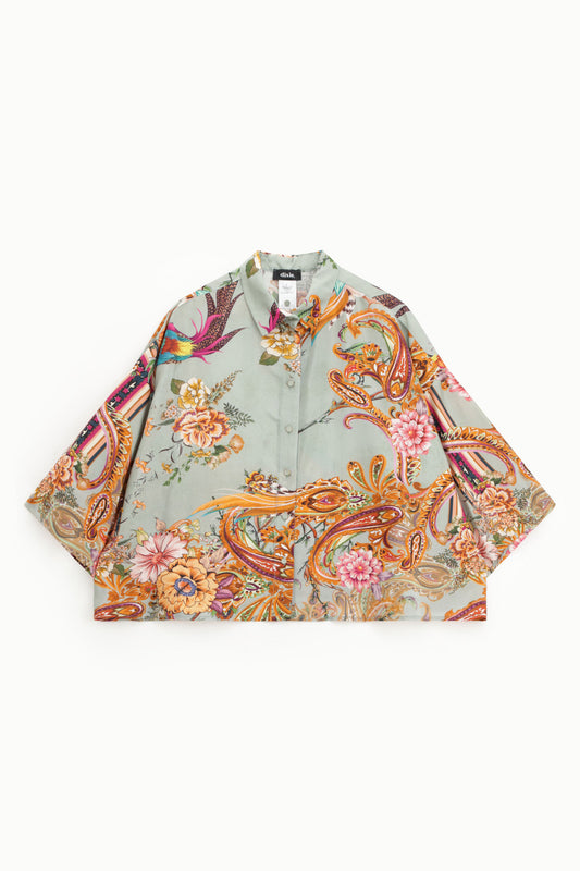 Camicia con stampa floreale e ampia vestibilità