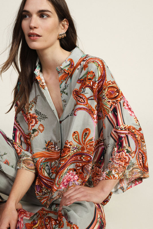 Camicia fantasia stampa floreale fit ampio