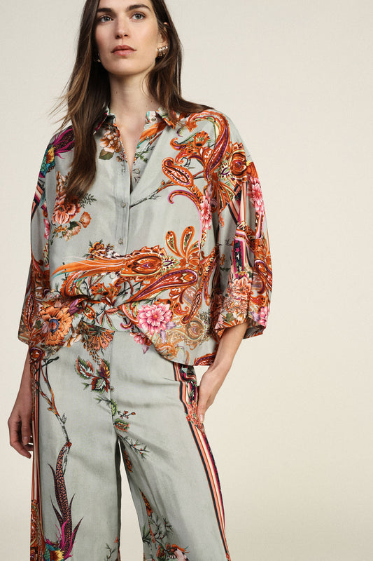 Camicia fantasia stampa floreale fit ampio