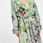 Trench con stampa floreale