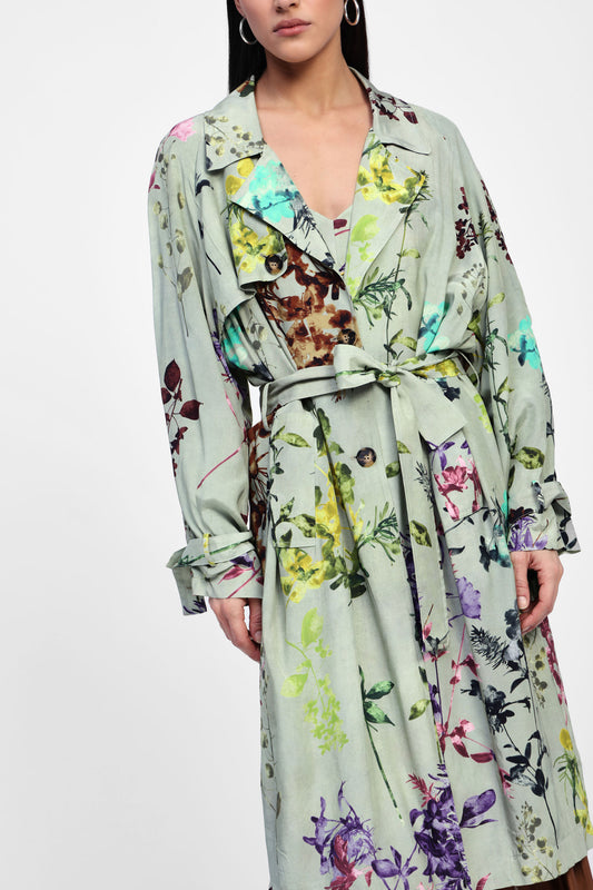 Trench con stampa floreale