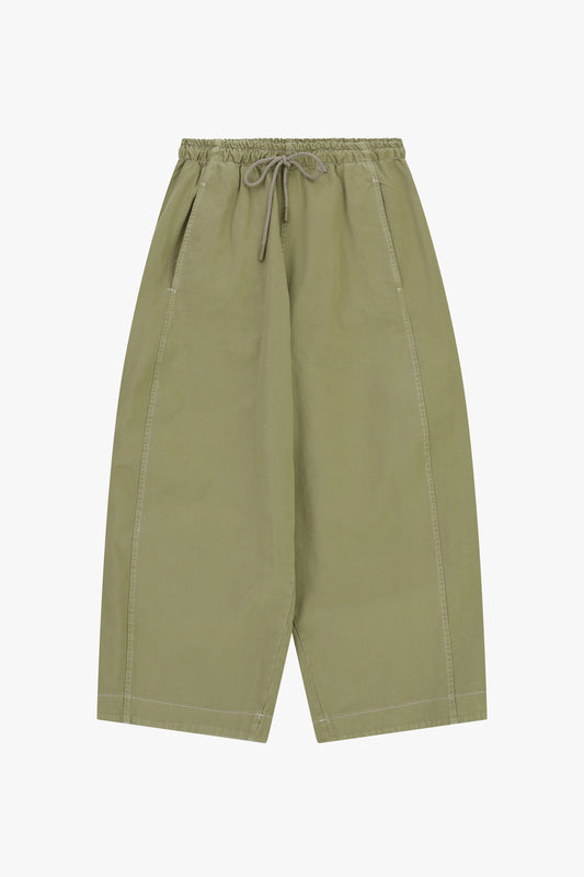 Pantaloni palazzo cropped con coulisse elasticizzata